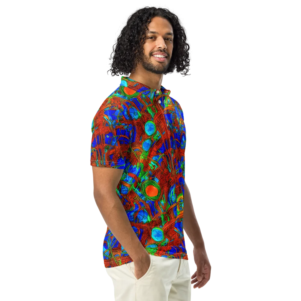 Neon Relic on Men's Slim Fit Polo Shirt — Right Front