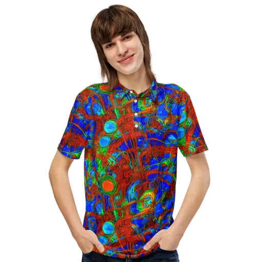 Neon Relic on a Men's Slim Fit Polo Shirt