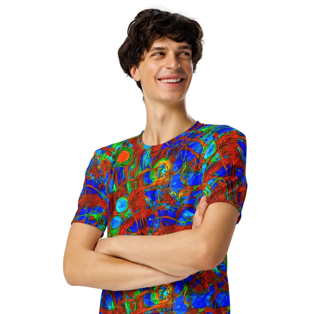 Neon Relic on Men's Crew Neck T-Shirt — Left Front