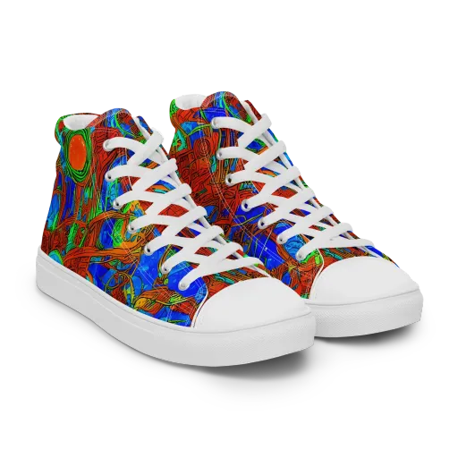 Neon Relic on a Men's High Top Canvas Shoes