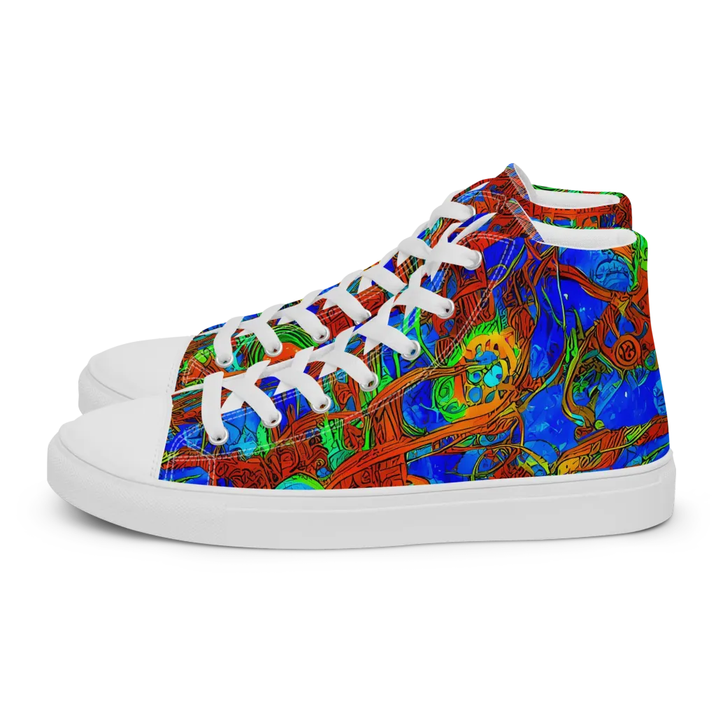 Neon Relic on Men's High Top Canvas Shoes — Left