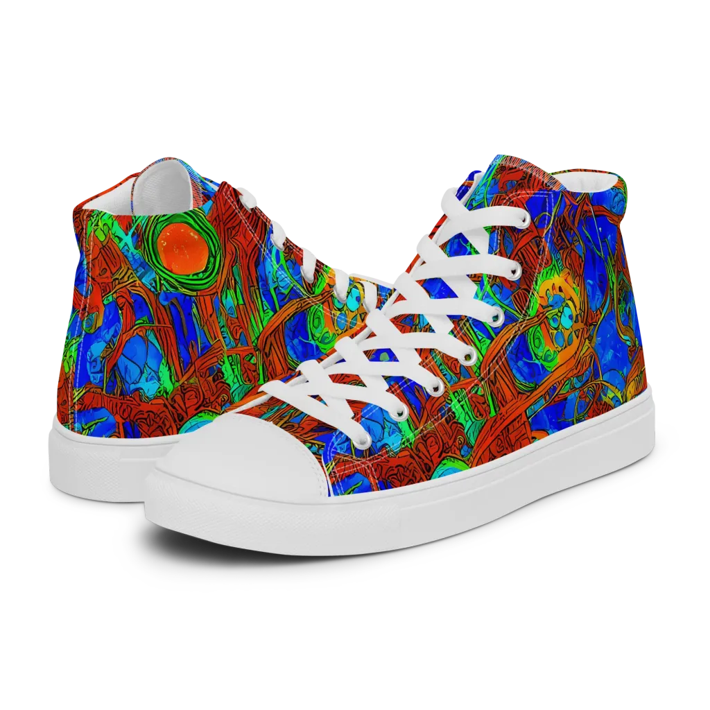 Neon Relic on Men's High Top Canvas Shoes — Left