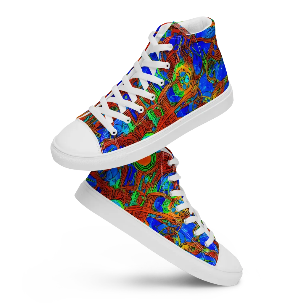 Neon Relic on Men's High Top Canvas Shoes — Front