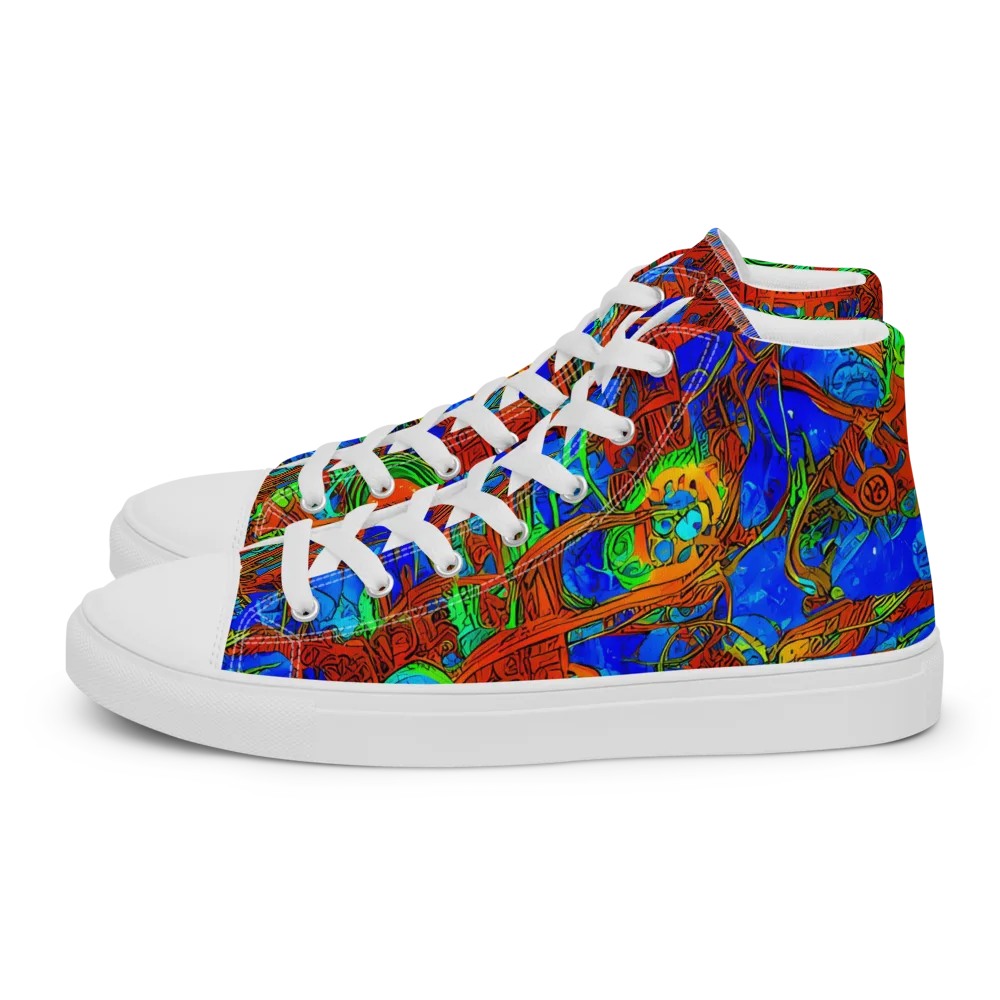Neon Relic on Women's High Top Canvas Shoes — Left