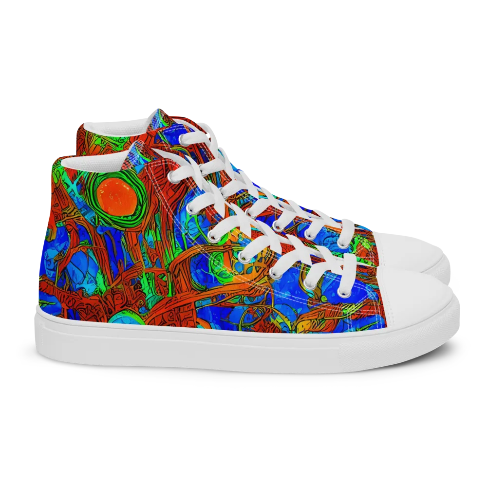 Neon Relic on Women's High Top Canvas Shoes — Right
