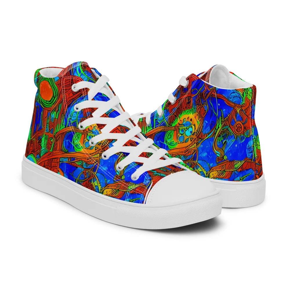 Neon Relic on Women's High Top Canvas Shoes — Right