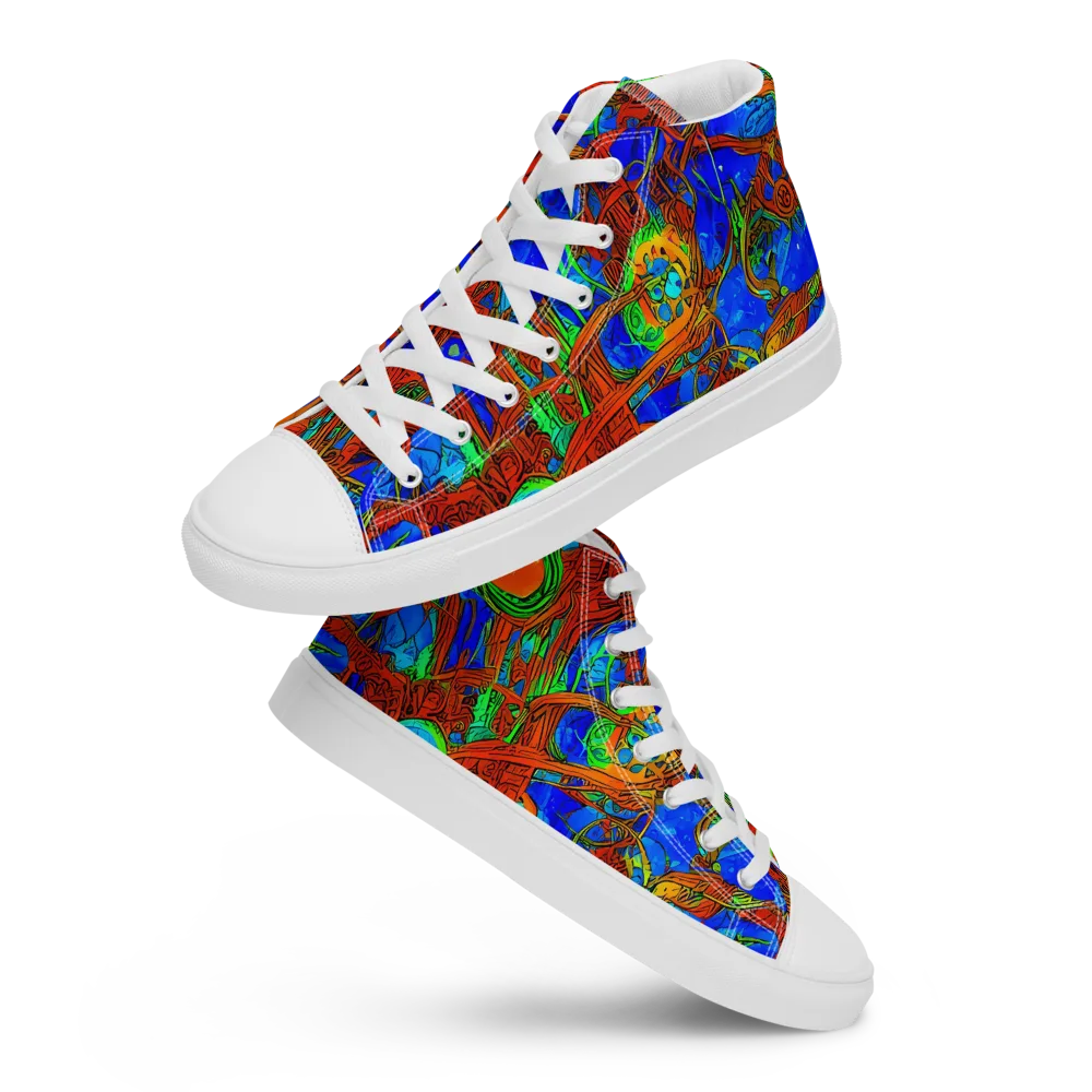 Neon Relic on Women's High Top Canvas Shoes — Front
