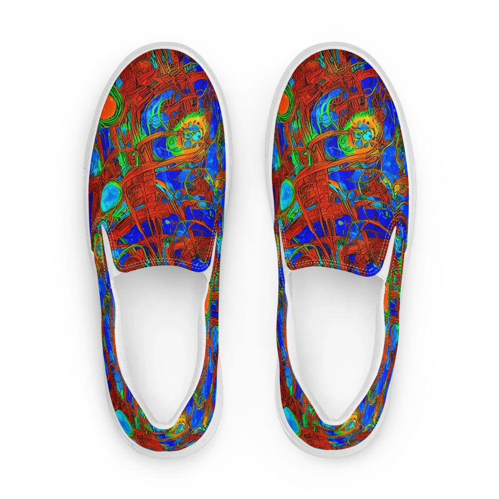 Neon Relic on Men's Slip-On Canvas Shoes — Front