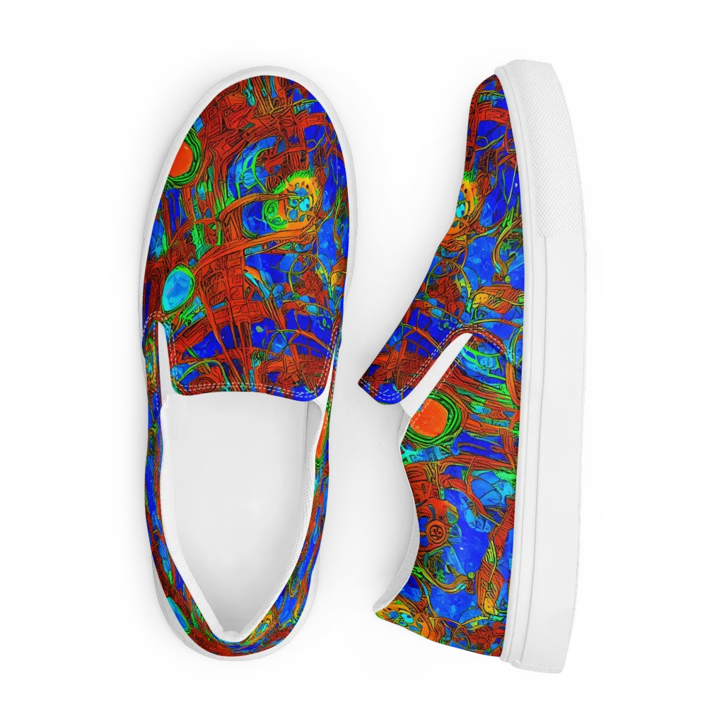 Neon Relic on Men's Slip-On Canvas Shoes — Front