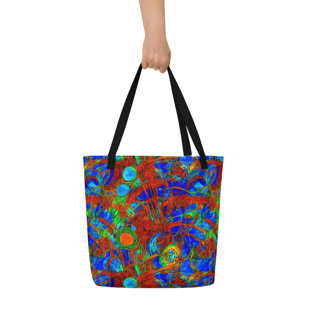 Neon Relic on Large Tote Bag W/ Pocket — Front