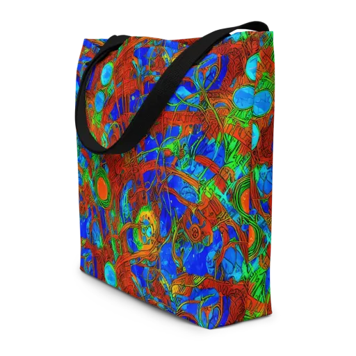 Neon Relic on a Large Tote Bag W/ Pocket