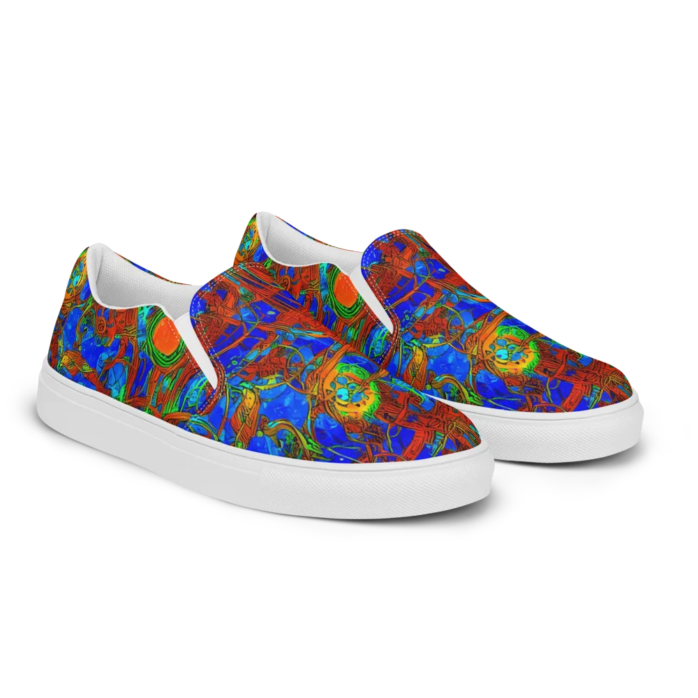 Neon Relic on Women's Slip-On Canvas Shoes — Right Front