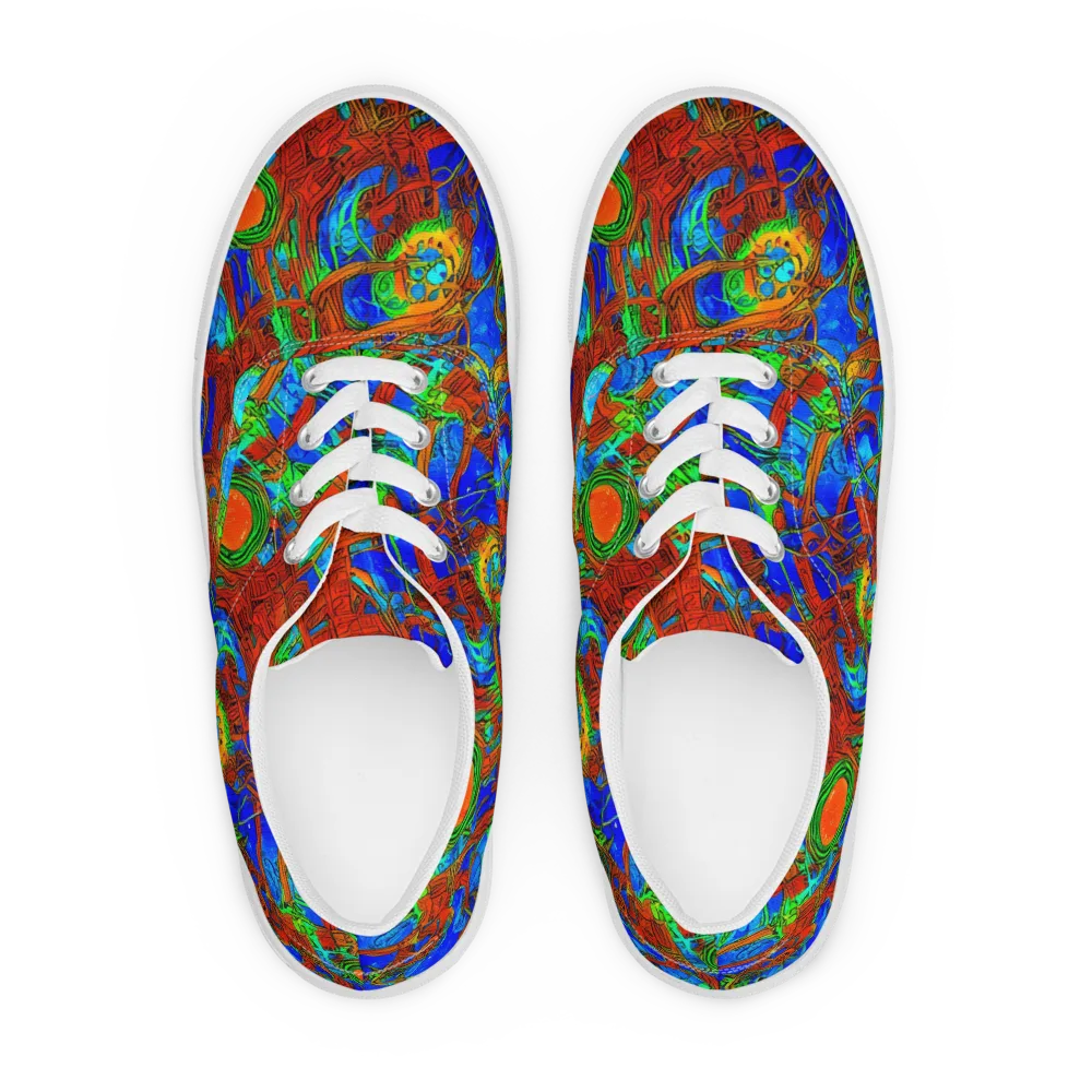 Neon Relic on Men's Lace-Up Canvas Shoes — Front