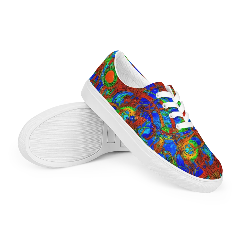 Neon Relic on Men's Lace-Up Canvas Shoes — Right Front