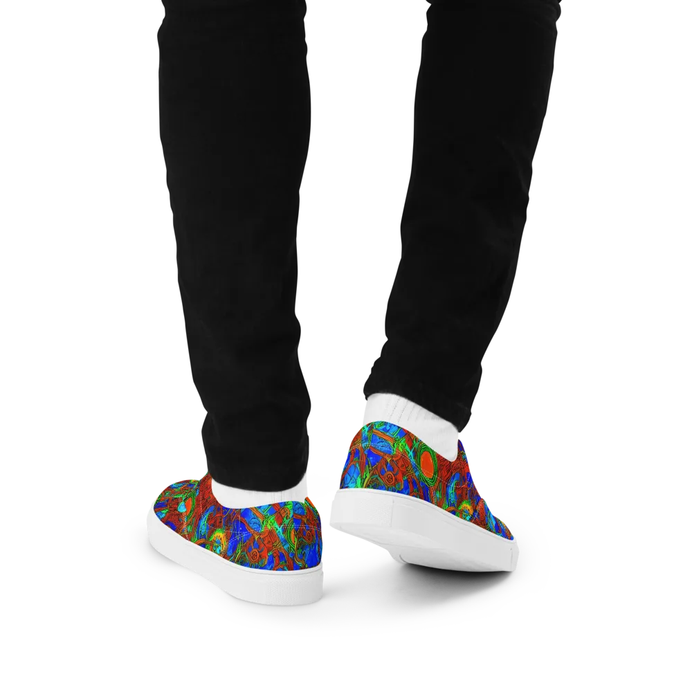 Neon Relic on Men's Lace-Up Canvas Shoes — Back
