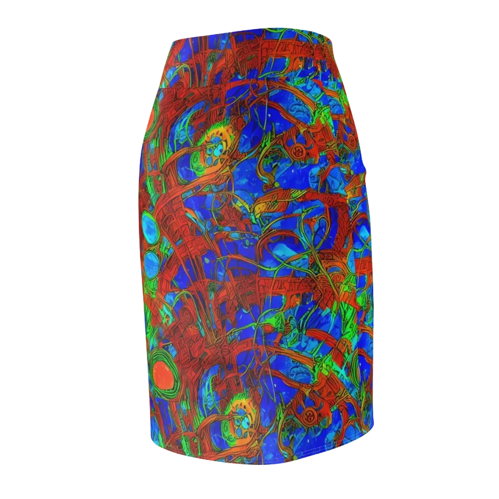 Neon Relic on Pencil Skirt — Back Side