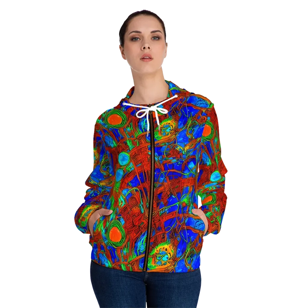 Neon Relic on Women's Full-Zip Hoodie — Front On Person