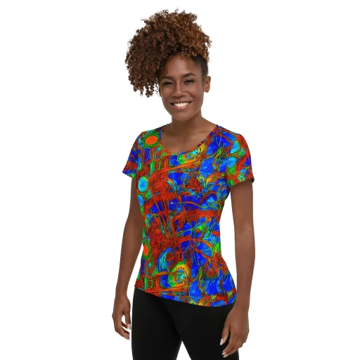 Neon Relic on a Women's Athletic T-Shirt