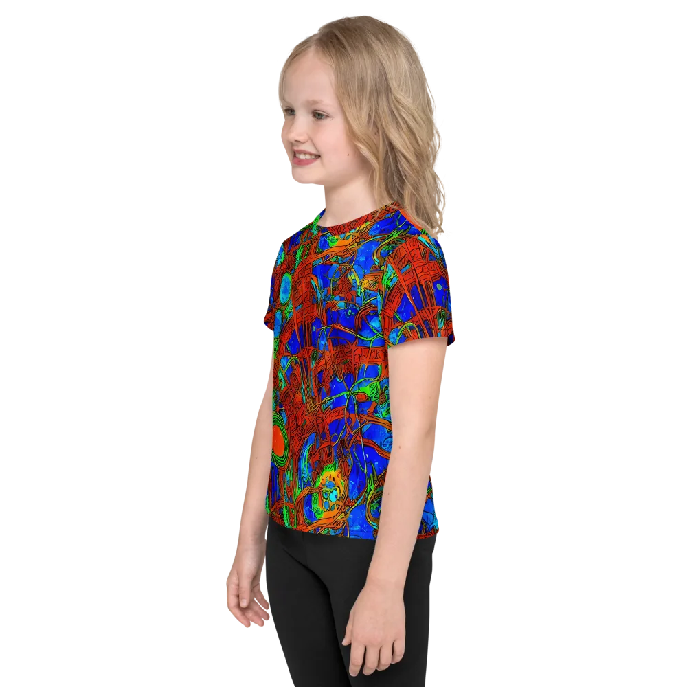 Neon Relic on Kids Crew Neck T-Shirt — Left