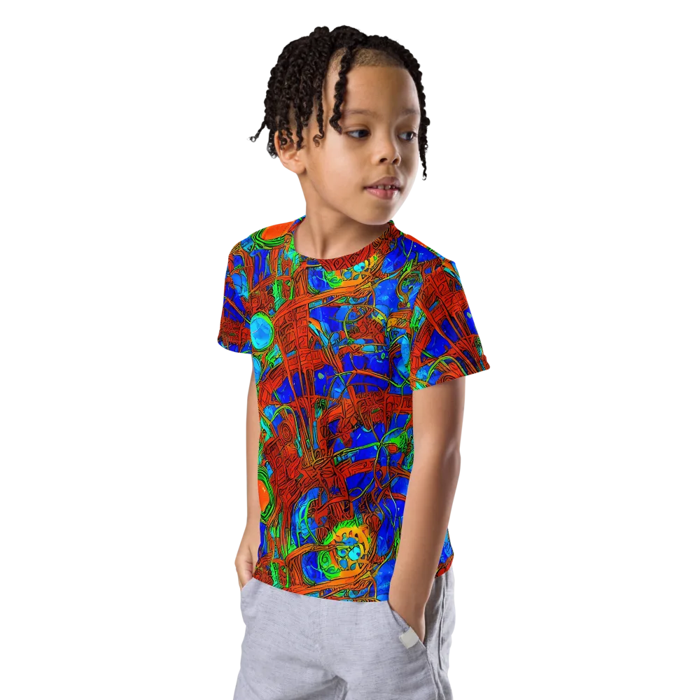 Neon Relic on Kids Crew Neck T-Shirt — Left Front