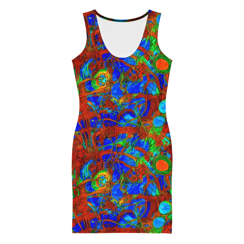 Neon Relic on Bodycon Dress — Front