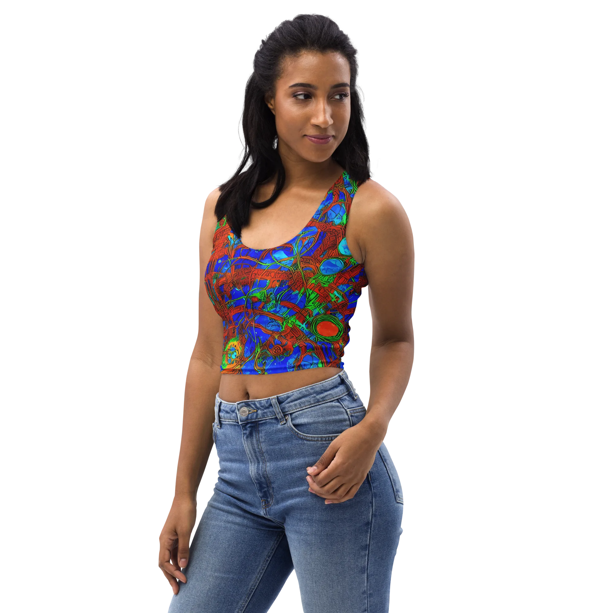 Neon Relic on Crop Top — Left Front