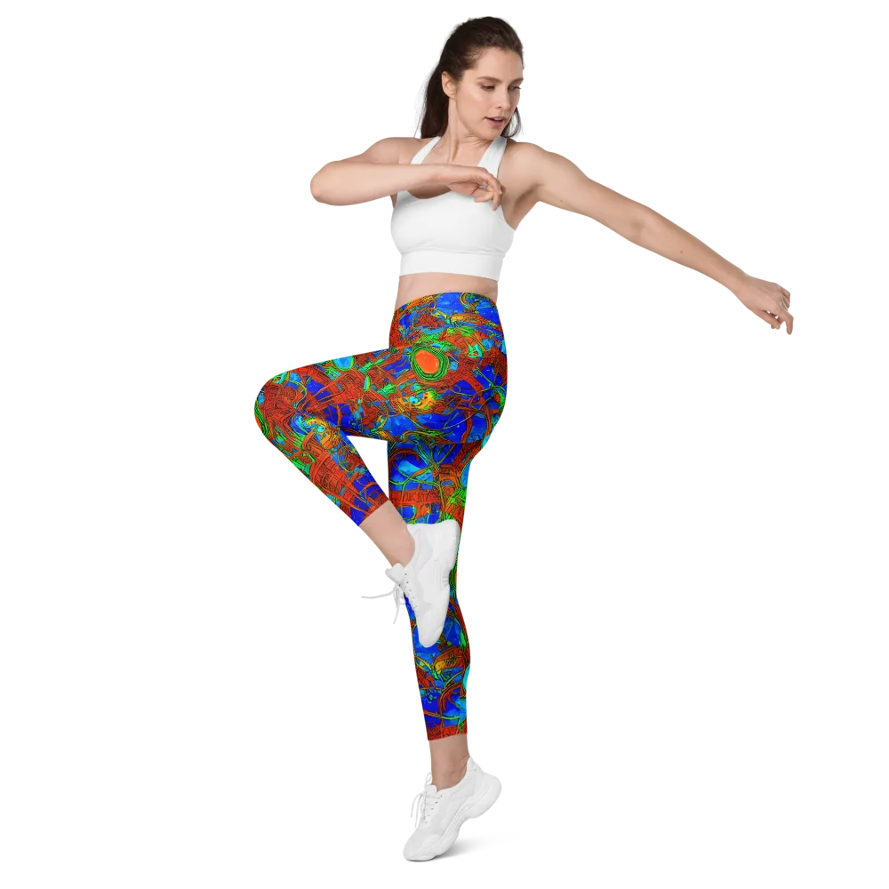 Neon Relic on Leggings with Pockets — Left Front