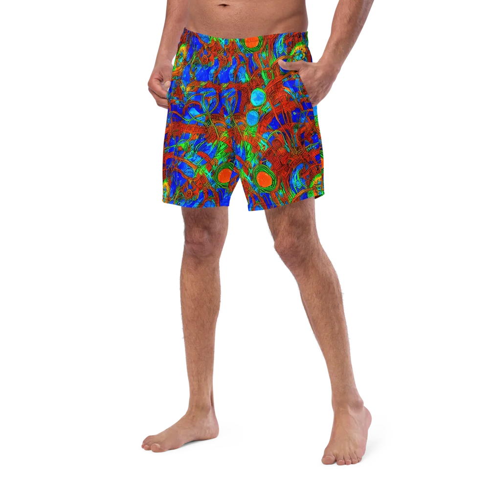 Neon Relic on Swim Trunks — Left Front