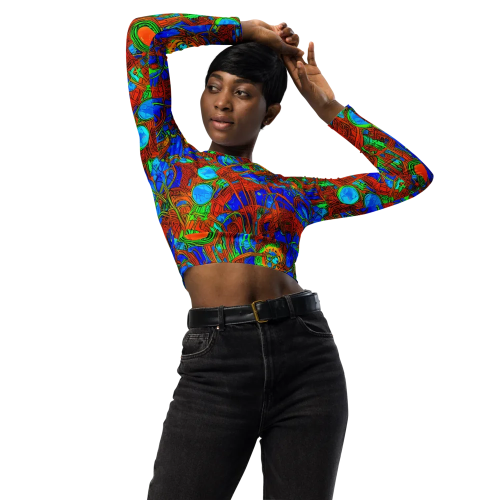 Neon Relic on Long Sleeve Crop Top — Front