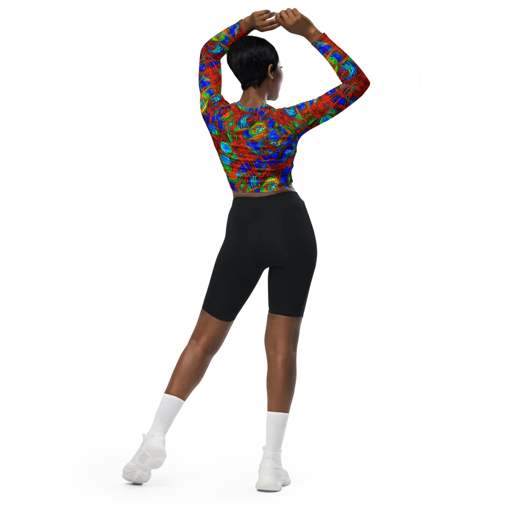 Neon Relic on Long Sleeve Crop Top — Back