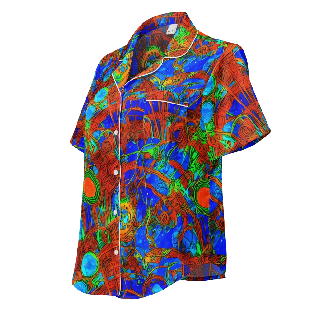 Neon Relic on Women's Short Sleeve Pajama Top — Left Front