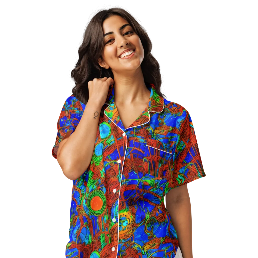 Neon Relic on Women's Short Sleeve Pajama Top — Front