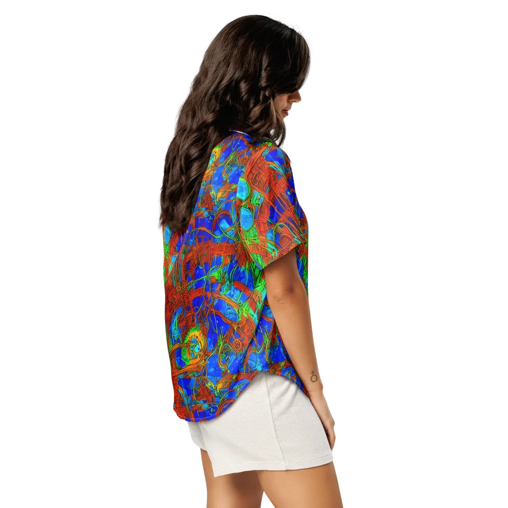 Neon Relic on Women's Short Sleeve Pajama Top — Right Back