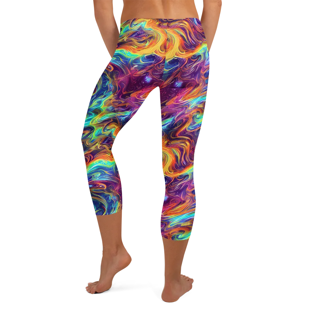 Neon Maelstrom on Capri Leggings — Back