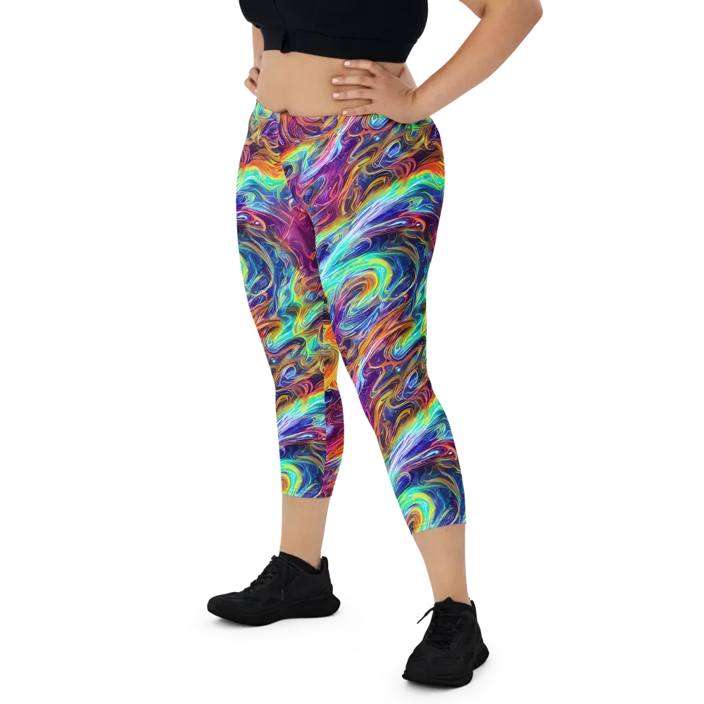Neon Maelstrom on Capri Leggings — Front