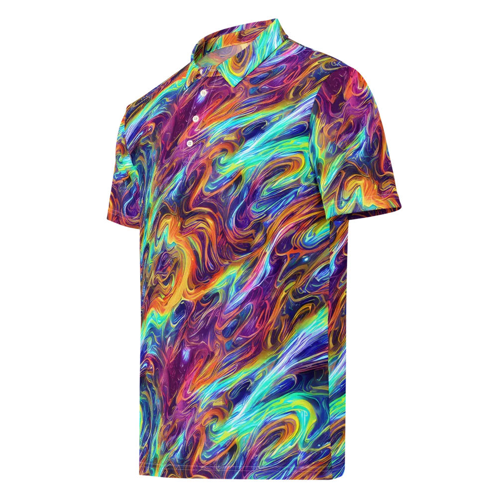 Neon Maelstrom on Men's Slim Fit Polo Shirt — Left Front
