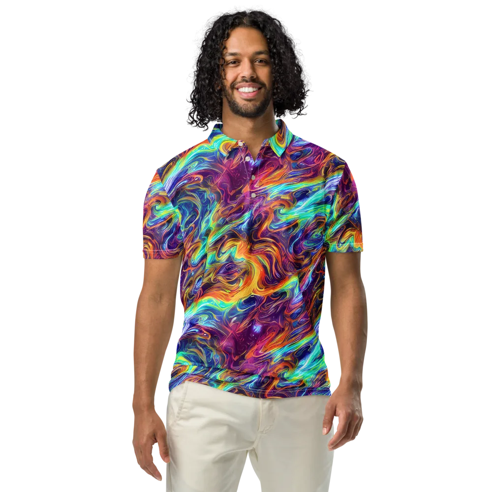 Neon Maelstrom on Men's Slim Fit Polo Shirt — Front