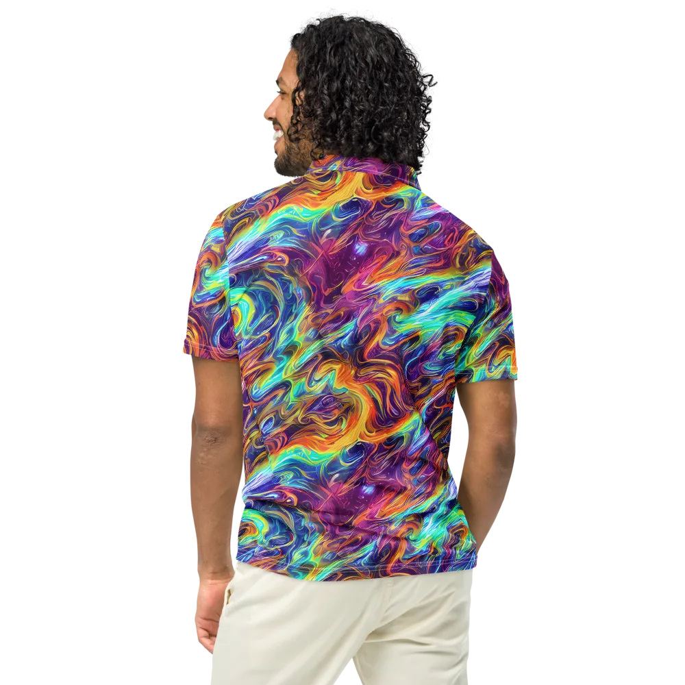 Neon Maelstrom on Men's Slim Fit Polo Shirt — Back