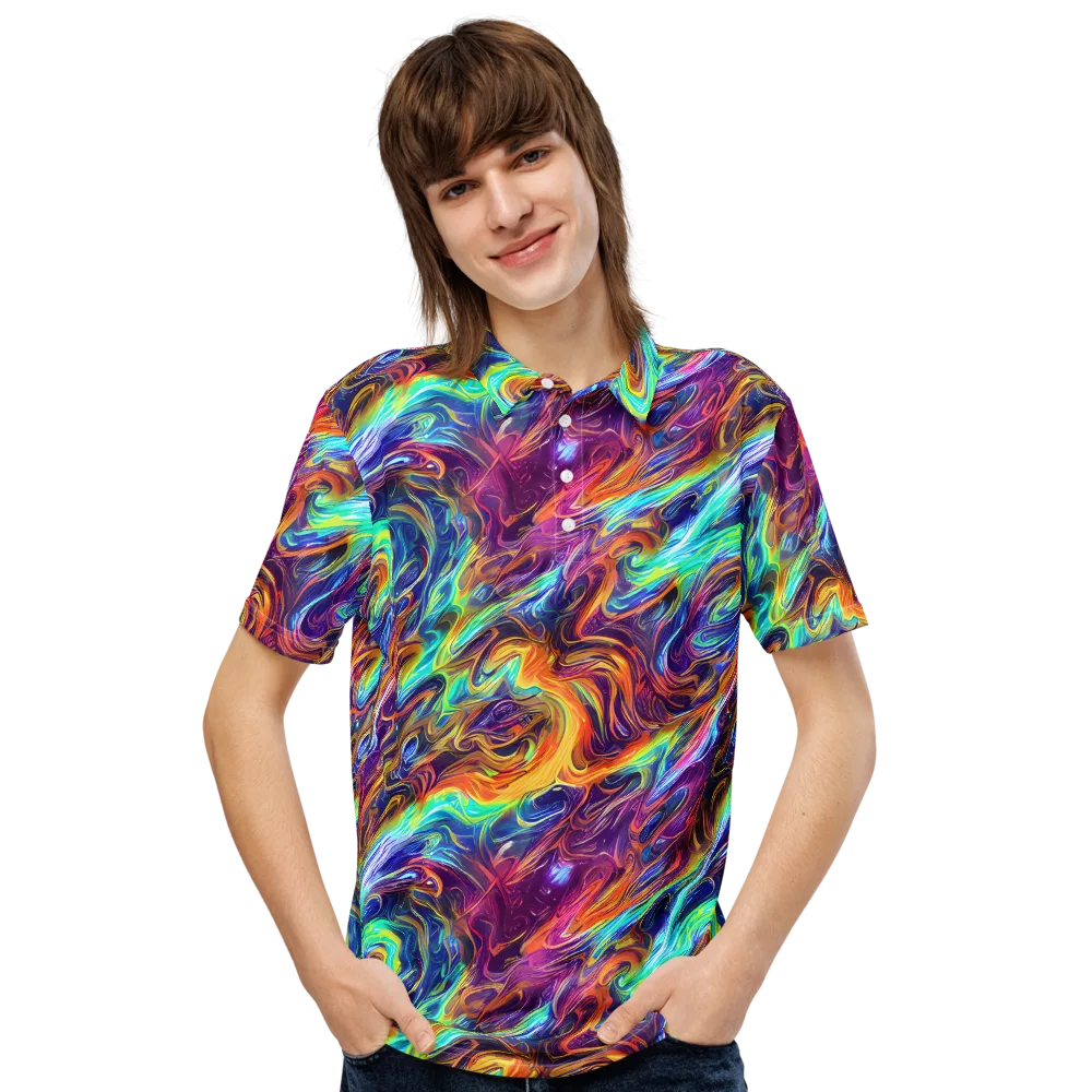Neon Maelstrom on Men's Slim Fit Polo Shirt — Front