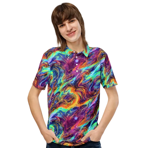 Neon Maelstrom on a Men's Slim Fit Polo Shirt