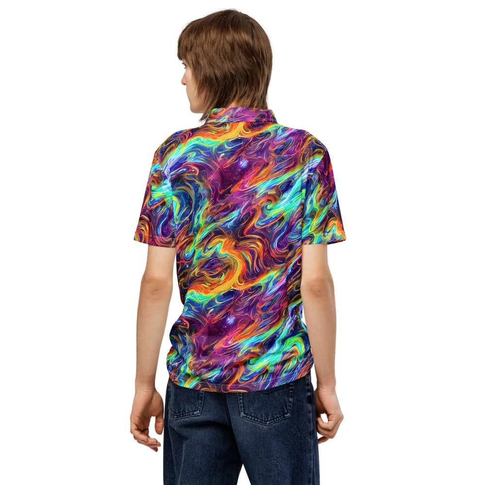 Neon Maelstrom on Men's Slim Fit Polo Shirt — Back