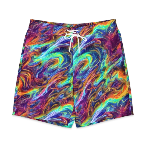 Neon Maelstrom on a Men's Board Shorts