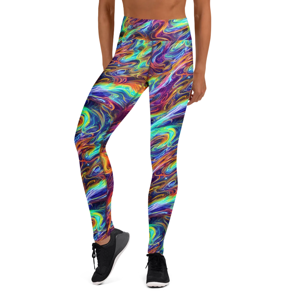 Neon Maelstrom on Yoga Leggings — Front