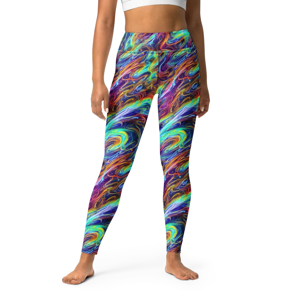 Neon Maelstrom on Yoga Leggings — Front