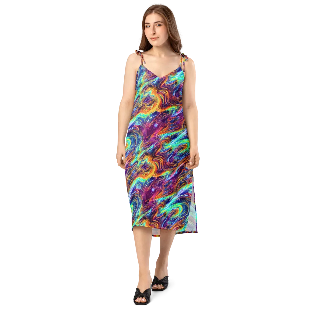 Neon Maelstrom on Slip Dress — Front