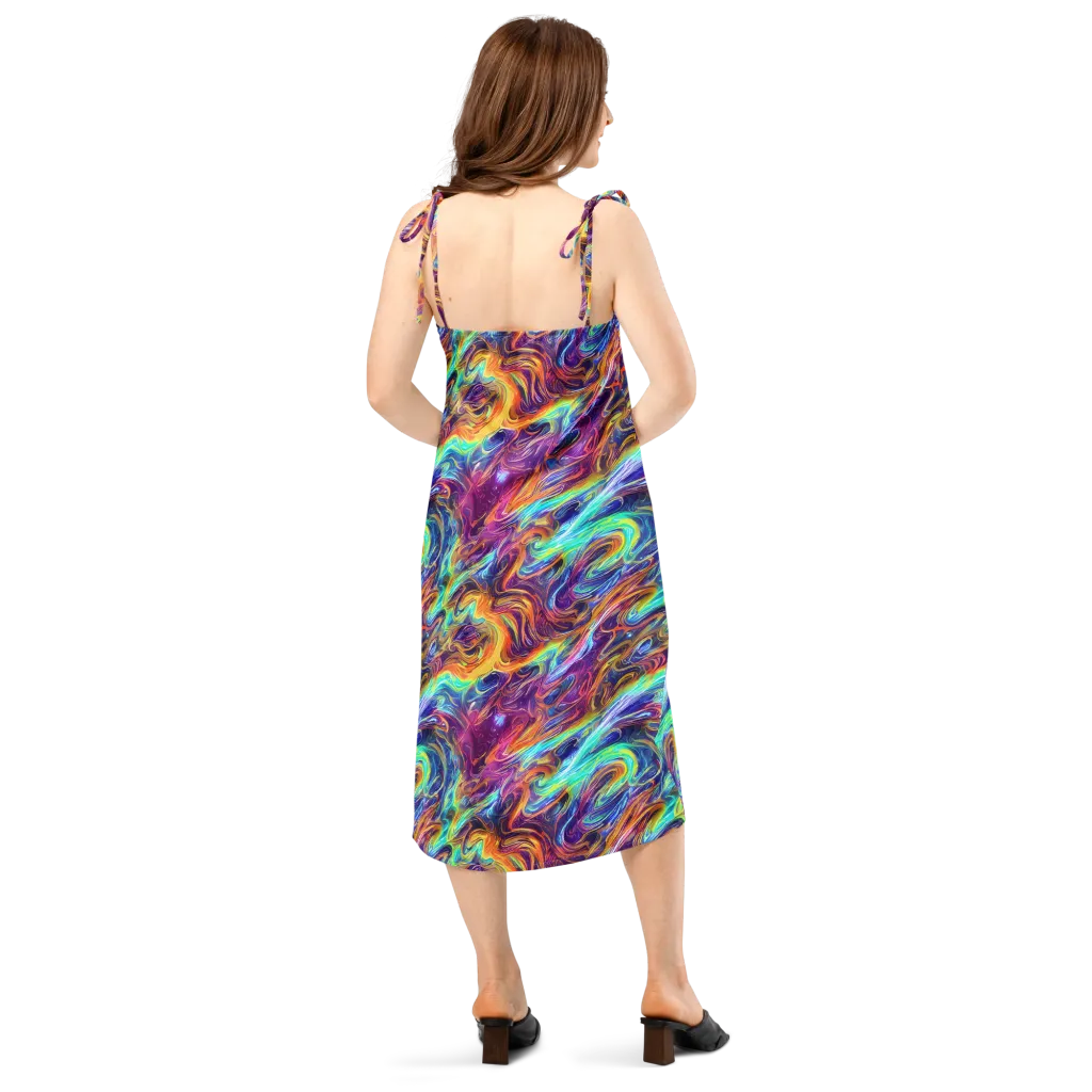 Neon Maelstrom on Slip Dress — Back
