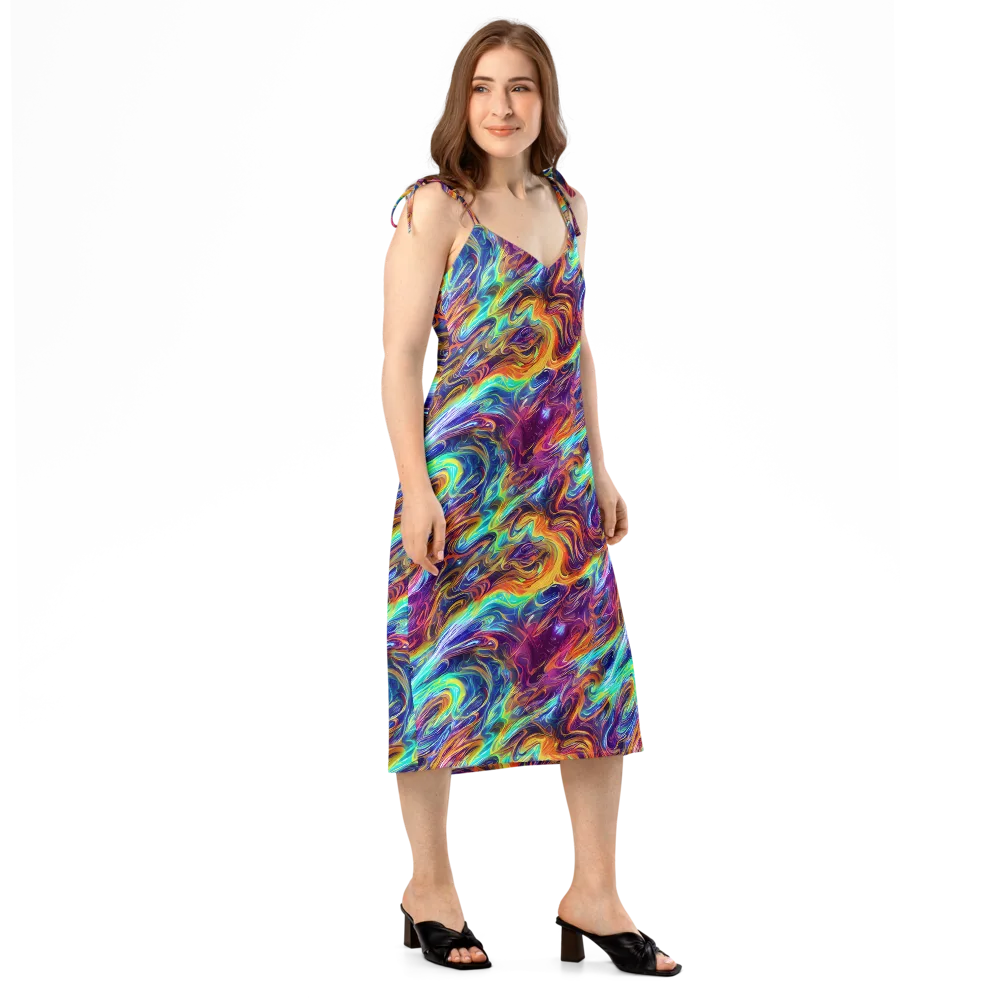 Neon Maelstrom on Slip Dress — Right Front