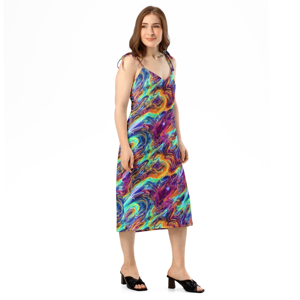 Neon Maelstrom on Slip Dress — Right Front