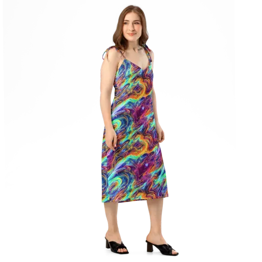 Neon Maelstrom on a Slip Dress