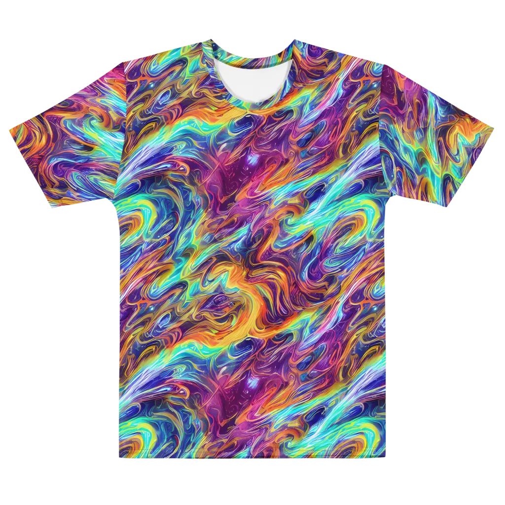 Neon Maelstrom on Men's Cotton Crew Neck T-Shirt — Front